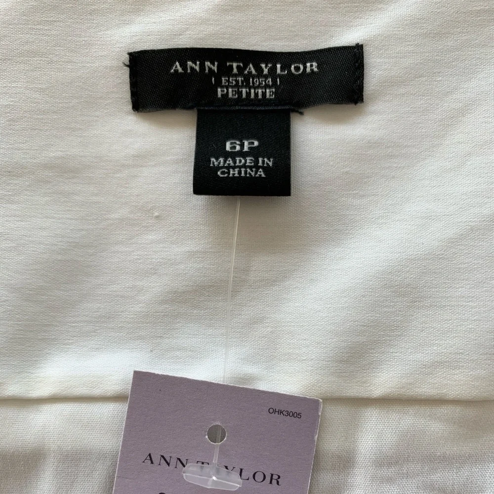Ann Taylor Sleeveless Pleated Button Down White - Picture 4 of 8
